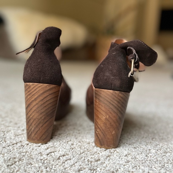 Free People Brown Leather & Suede Clogs, 38 🤎 - Picture 6 of 7